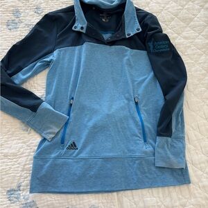 Adidas Ocean Blue Pull Over Jacket with Navy Accents